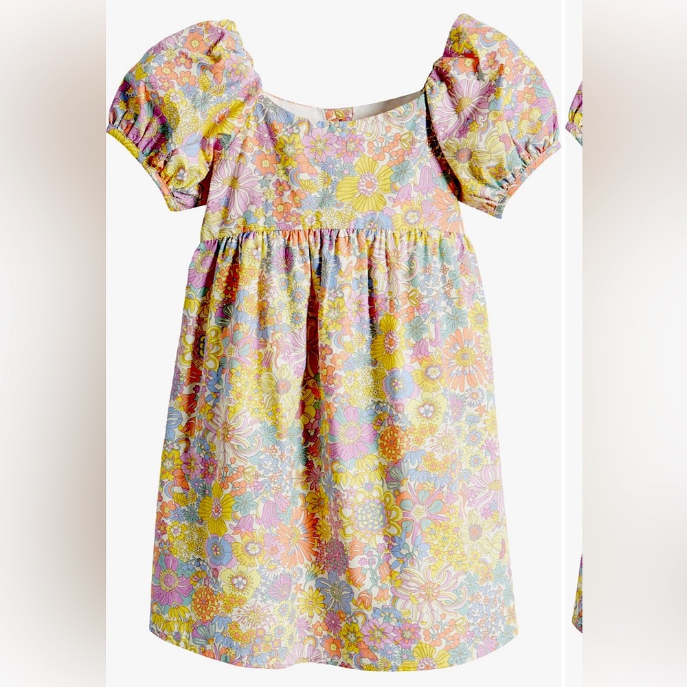 Janie and Jack Floral Puff Sleeve Dress - Multicolor